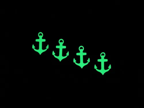 Vista 6 de Anclajes náuticos para barcos ~ Calcomanías de vinilo impermeables que brillan en la oscuridad ~ Juego de 4 ~ para vehículo celular, camión, luz