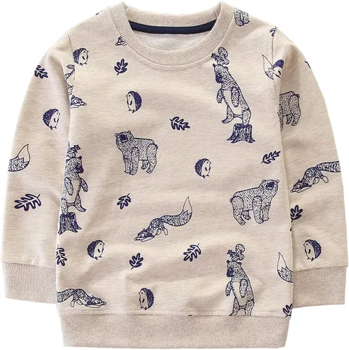 Vista 37 de Bumeex Sudaderas con cuello redondo para niños de 2 a 7 años
