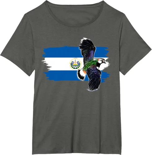 Vista 53 de Camiseta con la bandera de El Salvador, mapa de El Salvador, camiseta de Salvador para mujer, Negro