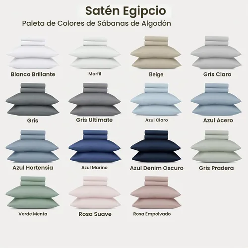 Vista 8 de California Design Den Sábanas de Algodón Egipcio 100%, Juego de Sábanas de Lujo Auténtico Certificado Tamaño Full con Bolsillo Profundo, Satén Suave