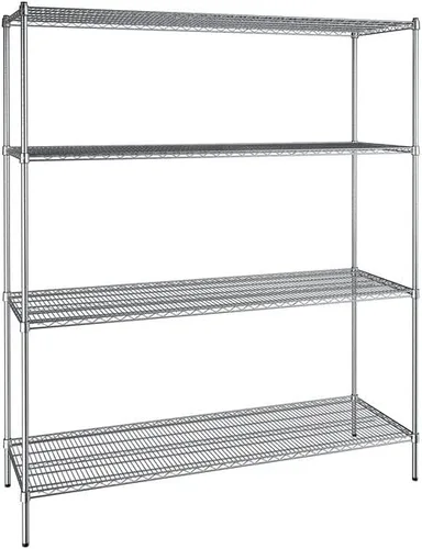 Vista 247 de Kit de 4 estantes de epoxi verde NSF de 21 x 72 pulgadas con postes de 86 pulgadas, estantería de almacenamiento resistente, kit de estantería