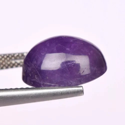 Vista 3 de Gemhub - Piedra violeta, color violeta y amatista de 07,50 quilates, forma ovalada, violeta natural, amatista suelta piedra para colgante EX-698