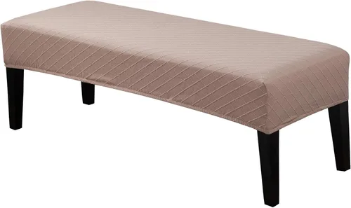 Vista 10 de Fundas de banco de comedor de jacquard tapizado de elastano elástico, funda de banco de alta elasticidad, protectores de banco extraíbles y lavables
