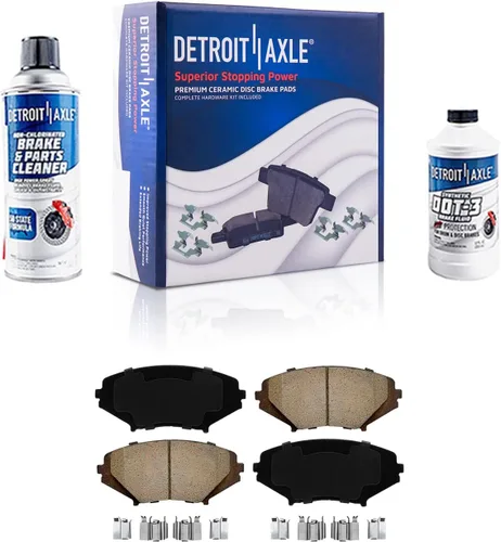 Vista 13 de Detroit Axle - Juego de 4 frenos delanteros para BMW X5 2002, 2003, 2004, 2005, 2006, rotores de freno de disco y pastillas de freno de cerámica