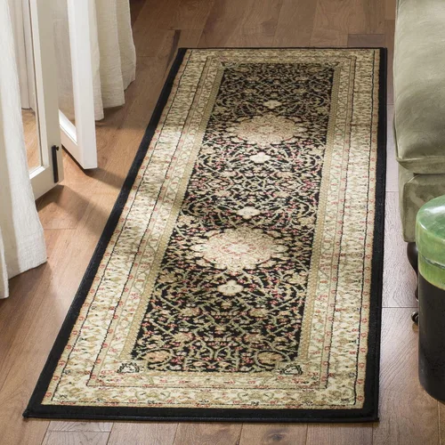 Vista 2 de SAFAVIEH Lyndhurst Collection - Alfombra de pasillo, 2 pies 3 pulgadas x 6 pies, color negro y marfil, diseño oriental tradicional, no desprende