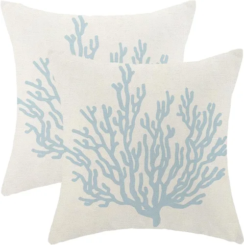 Vista 38 de Fundas de Almohada de Antílope 16x16 Paquete de 2, Fundas de Almohada Decorativas con Estampado de Piel de Animal Azul Marino, Fundas de Almohada
