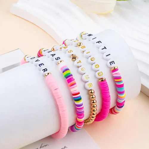 Vista 5 de EORRZZY Pulseras de la amistad TS Merch Singer Music Album Inspirado Pulsera Regalos para Fans Niños, Mujeres Niñas Decoración de Fiesta