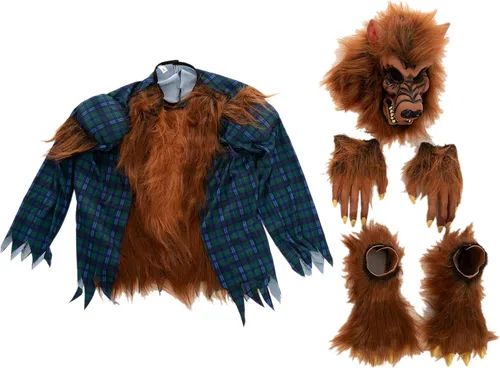 Vista 5 de Spooktacular Creations Disfraz unisex de hombre lobo para niños, fiesta de Halloween