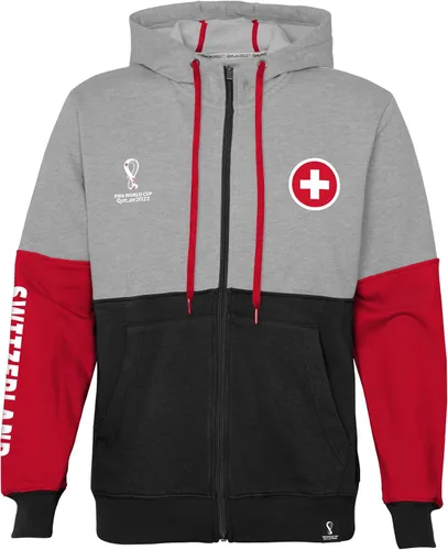 Vista 3 de Outerstuff Sudadera internacional de fútbol para hombre Copa Mundial de la FIFA Panel de contraste de país con capucha de forro polar