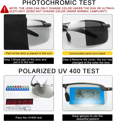 Vista 3 de Lentes de conducción fotocromáticos para día y noche, lentes de sol polarizados 2 en 1, antirreflejos, protección UV para hombres y mujeres