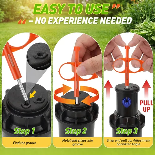Vista 6 de 5 llaves de aspersor compatibles con cabezales de rociador Hunter Rotor Naranja