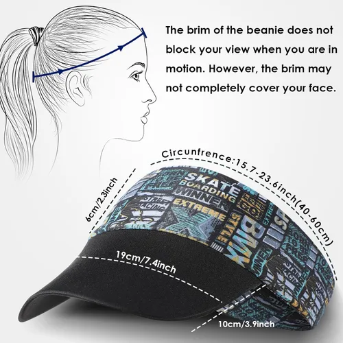 Vista 6 de Achiou Sombrero deportivo con visera para hombres y mujeres, ligero, transpirable, con parte superior vacía, gorra sin topless para béisbol, correr