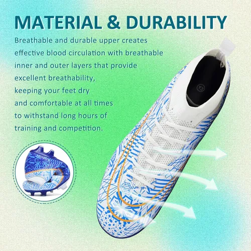 Vista 3 de CBUSTER Tacos de fútbol para hombre y mujer, zapatos de fútbol para interiores y exteriores, para niño grande AGFG