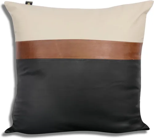 Vista 5 de LL LEATHER LOVERS Funda de almohada de piel de cordero - Funda de cojín para sofá, fundas decorativas para sala de estar y dormitorio, 20 x 20 Negro