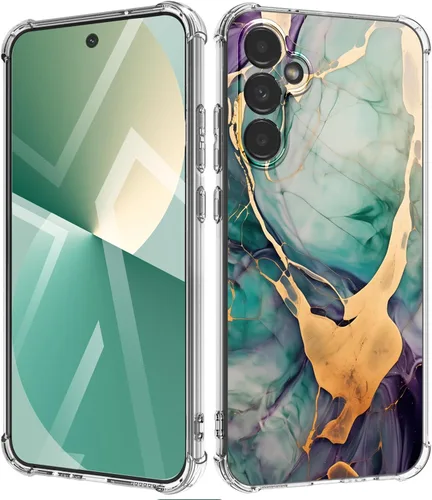 Vista 9 de Funda para Samsung Galaxy S23 FE con protector de pantalla, suave, a prueba de golpes, transparente, floral, funda protectora para mujer, diseño