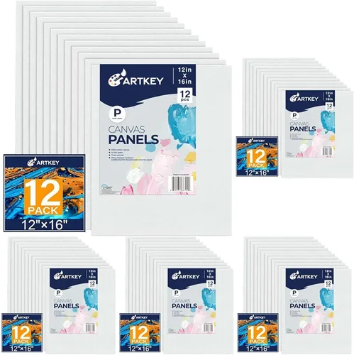 Vista 15 de Artkey Bastidores entelados para pintar, 8 x 10 pulgadas, paquete de 4 unidades, lienzo en blanco de 10 onzas con imprimación 100% algodón blanco