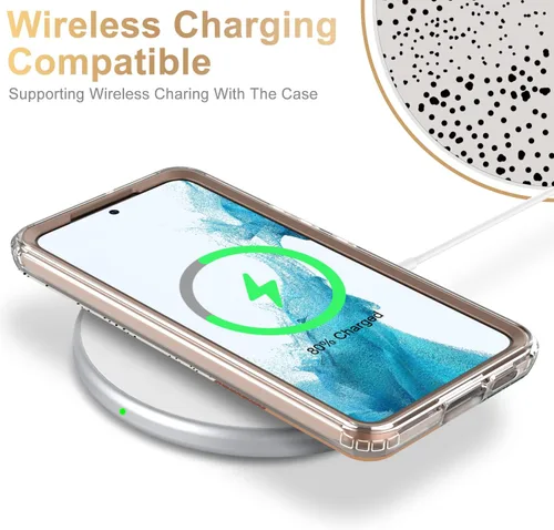 Vista 6 de Esdot Funda para Samsung Galaxy S22, Grado Militar Aprobada en Prueba de Caída de 21 pies, Cubierta Resistente con Diseños de Moda para Mujeres