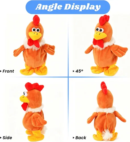 Vista 3 de Hopearl Pollo parlante, repite lo que dices asintiendo, regalo de amigos, de juguetes animados o de forma animada, eléctricos, para niños pequeños