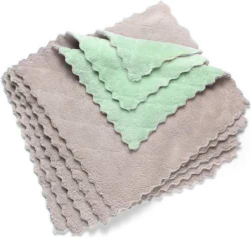 Vista 8 de kimteny Paños de limpieza de cocina, paños de microfibra, sin pelusas, reutilizables, para el hogar, súper absorbentes, de secado rápido, 10 x 10