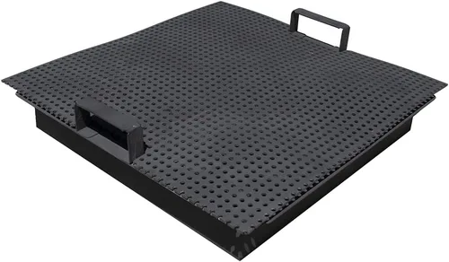 Vista 8 de Blue Sky Outdoor Living Fogata cuadrada de acero sin humo para patio, recogedor de cenizas extraíble, color negro