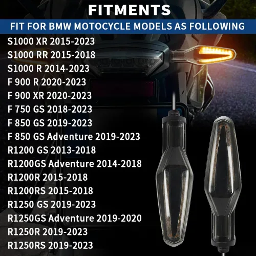 Vista 6 de motoparty para BMW Luz de Señal de Giro para BMW R1250 GS R1200 GS F750GS F850GS Adventure F 900 R S1000 XR Lámpara Direccional de Motocicleta