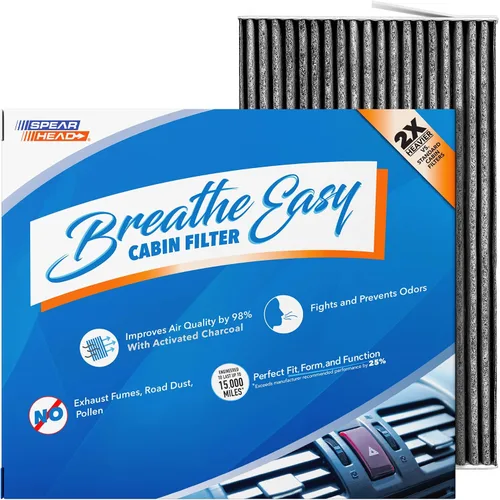 Vista 49 de Spearhead Odor Defense Breathe Easy - Filtro de cabina para AC y calentador Compatible con Chrysler 200 2015-17, Cherokee 2014-18 como OEM Hasta