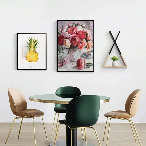 Vista 4 de Koikify Diamond Art - Kit de pintura de diamantes para adultos, diseño de rosas rosadas, manualidades para decoración de pared del hogar y regalo