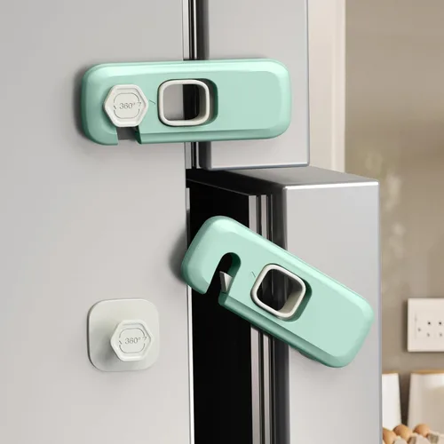 Vista 8 de QYESWHSR - Paquete de 5 cerraduras para refrigerador a prueba de niños, con almohadillas adhesivas adhesivas, cerraduras de seguridad para niños