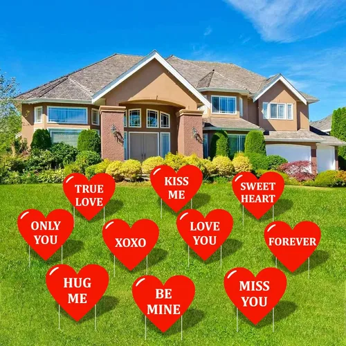 Vista 11 de Juego de 10 carteles de regreso a la escuela con estacas, diseños surtidos de manzana, búho y autobús escolar para decoración de jardín y césped al