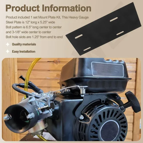 Vista 6 de Kit de placa de montaje para motor Harbor Freight Predator 212cc 6.5hp