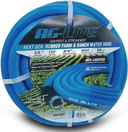 Vista 11 de AG-LITE BSAL5806 - Manguera de jardín de goma para agua caliente/fría de 5/8 pulgadas x 06', 100% goma, ultraligera, súper fuerte, 500 PSI, 50°F a