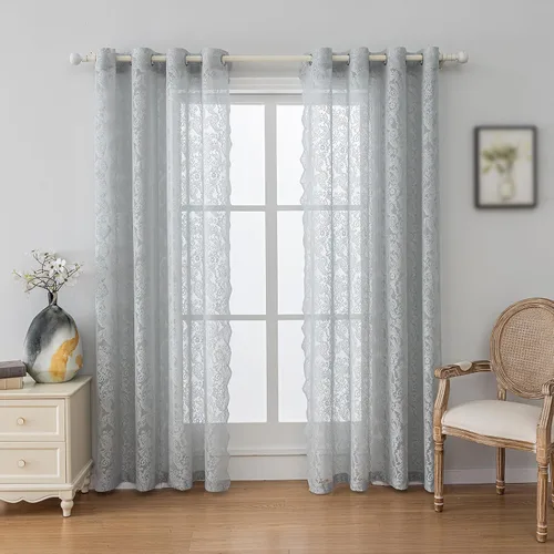 Vista 13 de Anytime Paneles de Cortinas Transparentes Arcoíris para Sala de Estar Elegantes Juegos de Tratamiento de Ventanas Translúcidas Filtrantes de Luz