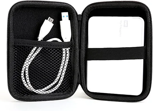Vista 7 de Estuche de disco duro portátil Mini almacenamiento Funda protectora con cremallera 2.5 pulgadas USB disco duro externo caso bolsa azul