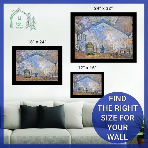 Vista 6 de Impresión de póster premium de la estación de San Lazare de Claude Monet Reproducción de pintura de arte fino Regalo de decoración de arte
