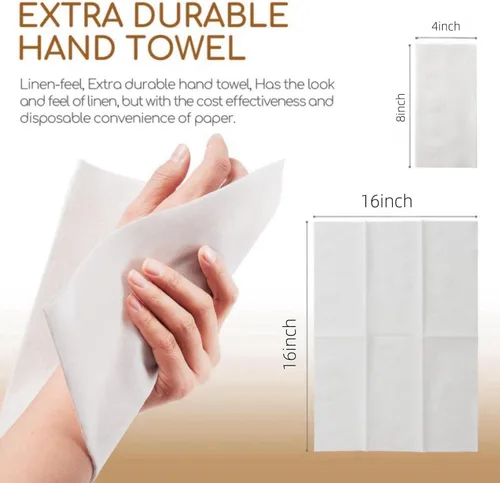 Vista 2 de Servilletas desechables con bolsillo integrado para cubiertos, servilletas tipo tela para bodas, fiestas, elegantes servilletas grandes de lino, 100