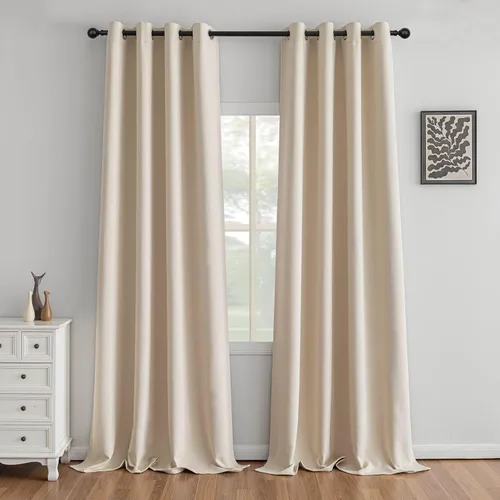 Vista 34 de IGEMAEVE Cortinas opacas de tamaño personalizado para dormitorio, 100 % opacas, 1 panel, aislamiento térmico, cortinas de oscurecimiento