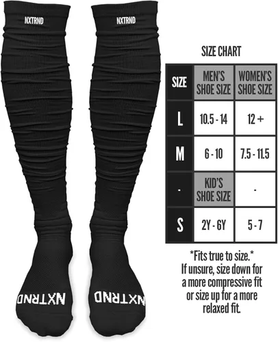 Vista 2 de Nxtrnd XTD - Calcetines de fútbol americano fruncidos, calcetines deportivos acolchados extralargos para hombres y niños