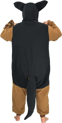 Vista 6 de Pijama unisex de una pieza de pastor alemán para adultos, disfraz de Navidad, Halloween, ropa de dormir para mujer