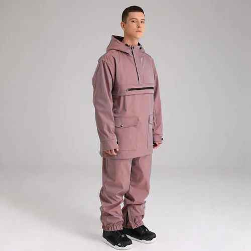 Vista 4 de Traje de esquí para hombre y mujer, traje de snowboard unisex, para invierno, para exteriores, impermeable, chaqueta y pantalones de esquí