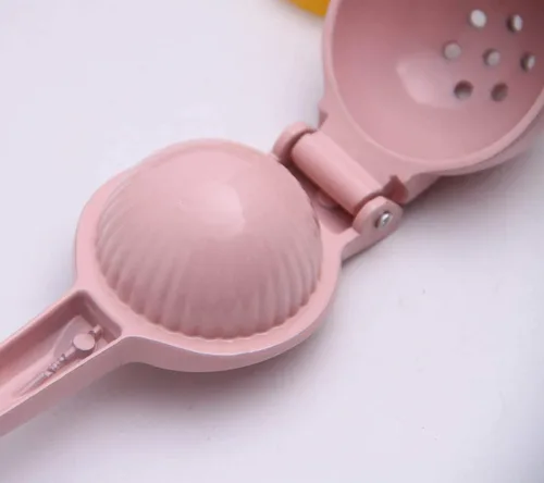 Vista 7 de Exprimidor manual de metal cítrico limón lima exprimidor, exprimidor de frutas, metal, herramienta de cocina (rosa)
