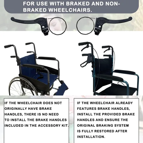 Vista 4 de Extensores de mango para silla de ruedas, (capacidad de peso de 400 libras), accesorios ajustables para sillas de ruedas para adultos, extensor