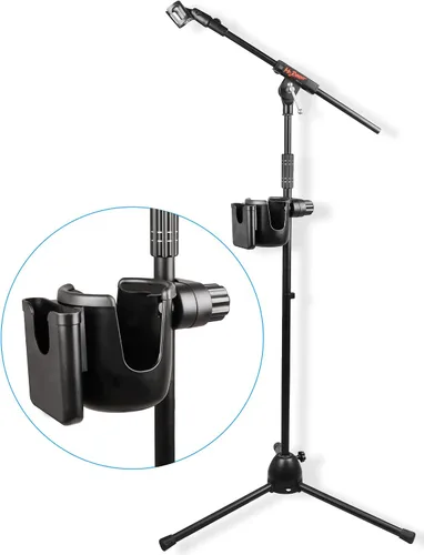 Vista 8 de Mr.Power Soporte para micrófono con soporte para teléfono, soporte universal 2 en 1 para soporte de música, pluma