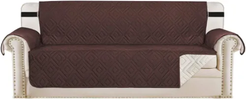 Vista 60 de H.VERSAILTEX Funda reversible para silla, protector de muebles antideslizante, resistente al agua, con correas elásticas de 2 pulgadas