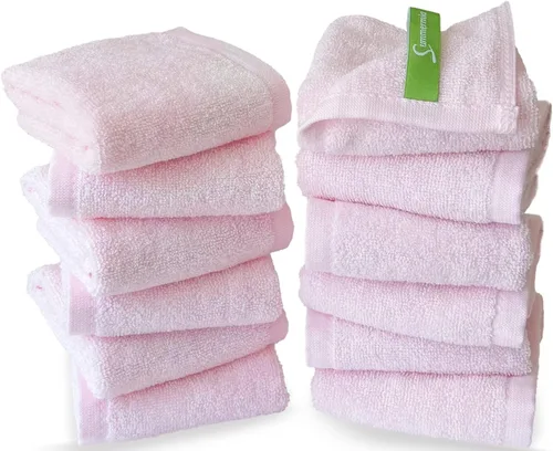 Vista 16 de Paquete de 12 paños de 13 x 13 pulgadas, extra absorbentes, suaves, multiusos, para lavar ropa y cara (azul)