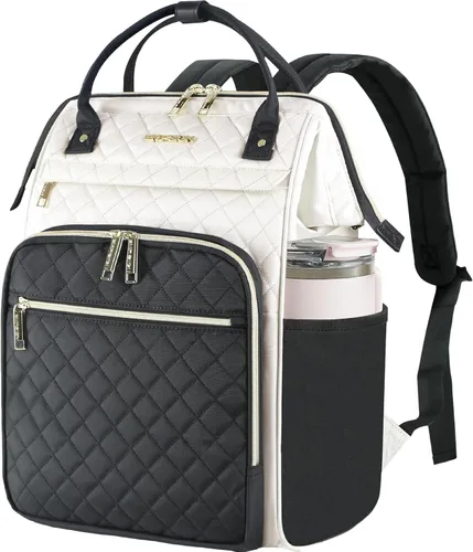 Vista 10 de EMPSIGN - Mochila para laptop de 15.6 pulgadas para mujeres, bolsa de viaje para computadora, negocios y trabajo, repelente al agua, mochila casual