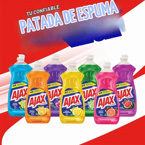 Vista 9 de Ajax Ultra Jabón Líquido para Platos con Fabuloso, Aroma a Lavanda, 52 Oz