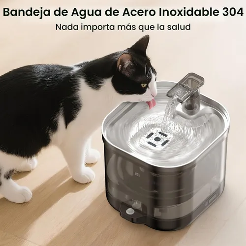 Vista 9 de Accokids Fuente de Agua Inalámbrica sin Cable para Gatos con Bomba Externa, Funciona con Batería de 5000mAh, Fuentes Automáticas Recargables de 68oz