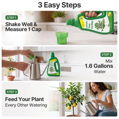 Vista 4 de FOLLOWIN Lemon Tree Fertilizer, Liquid Plant Food for Potted Citrus Trees