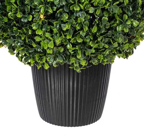 Vista 3 de Vickerman Arbusto artificial en forma de lágrima de boj de 24" de alto x 15" de ancho