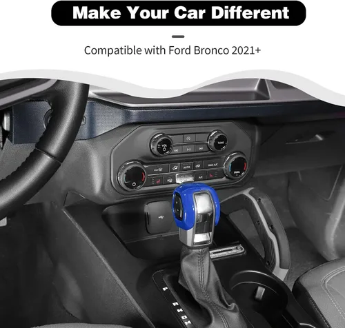 Vista 3 de Cubierta de perilla de palanca de cambios de consola central para Ford Bronco, decoración compatible con accesorios interiores de Ford Bronco 2021